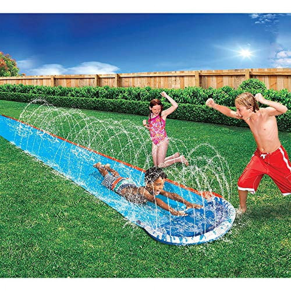 Banzai 16' Blue Vinyl Speed Blast Water Slide with Splash Pool