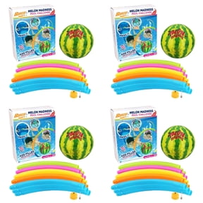 Banzai Melon Madness Pool Challenge Water-Filled Ball w/Target Hoop, 4 Pack