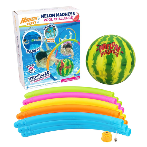 Banzai Melon Madness Underwater Challenge Water-Filled Ball w/ Target Hoop