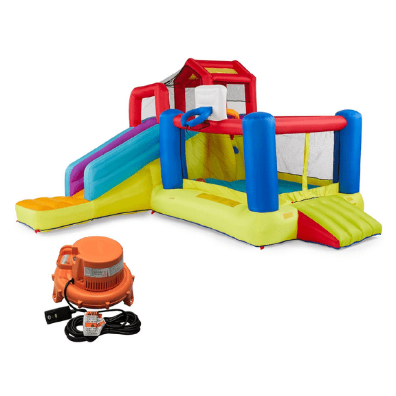 Banzai Outdoor Bounce House with Slide, Climbing Wall & 2 Sports Activities