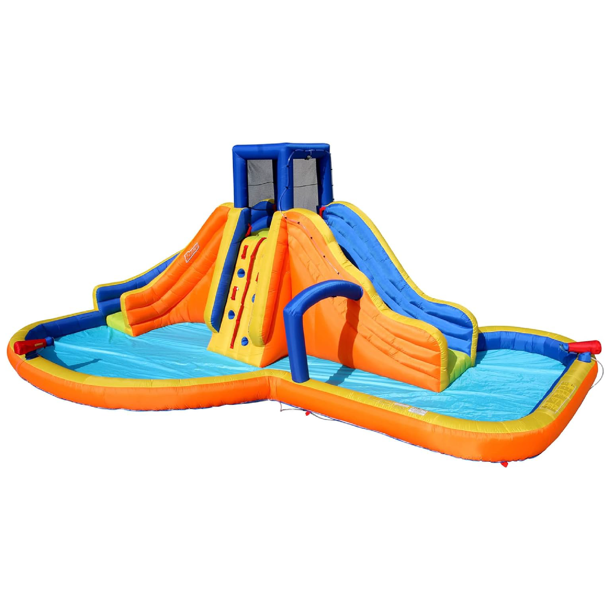 Banzai Rapid Falls Blue and Orange Inflatable Water Park with Dual Slides
