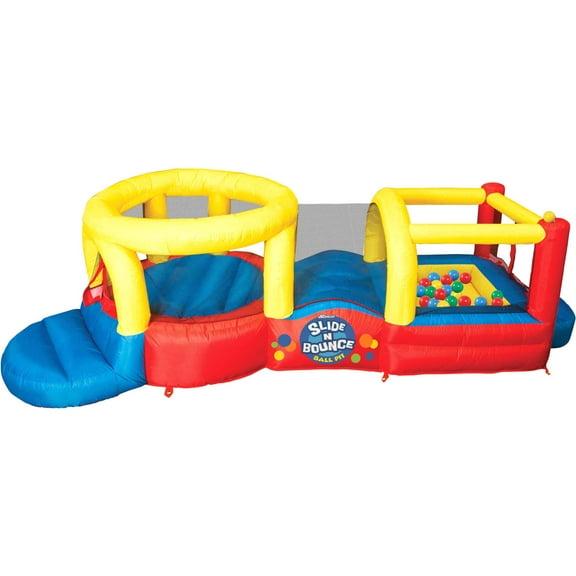 Banzai Slide 'N Bounce Activity Center (Inflatable Backyard Jump Bouncer Castle House)