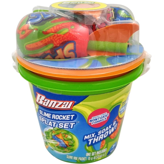 Banzai Slime Rocket Splat Set - Includes 2 Slime Buckets and 2 Rockets