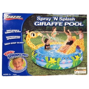 Banzai Spray & Splash Giraffe Pool Swimming Pool with Sprinkler & Slide