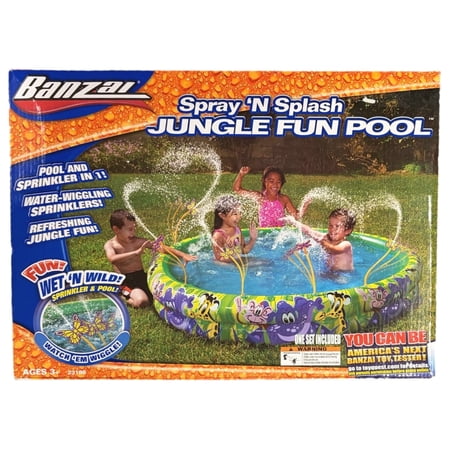 Banzai Spray & Splash Jungle Fun Pool Swimming Pool with Sprinklers
