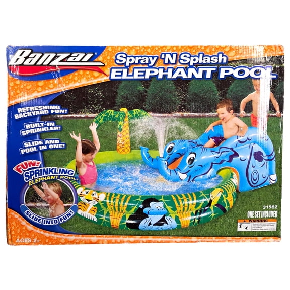 Banzai Spray & Splash Elephant Pool Swimming Pool with Spray & Slide