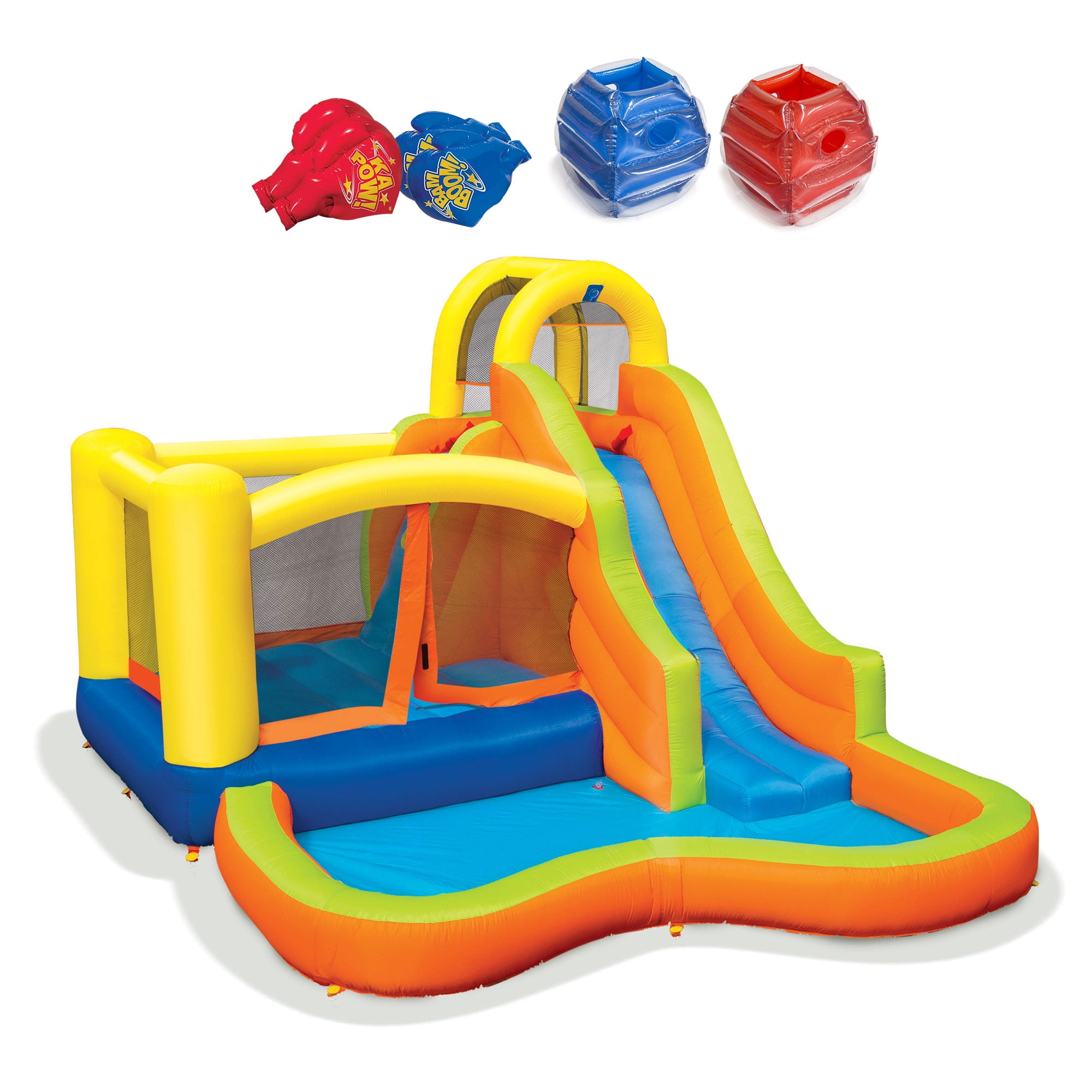 Colorful Inflatable Bounce House and Water Slide Combo Pack