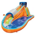 thumbnail image 1 of Banzai Surf Rider Water Park, Length: 17 ft 7 in, Width: 9 ft 6 in, Height: 7 ft 11 in, Inflatable Outdoor Backyard Water Slide Toy with Climbing Wall, Tunnel Slide, and Lagoon Splash Pool, 1 of 5