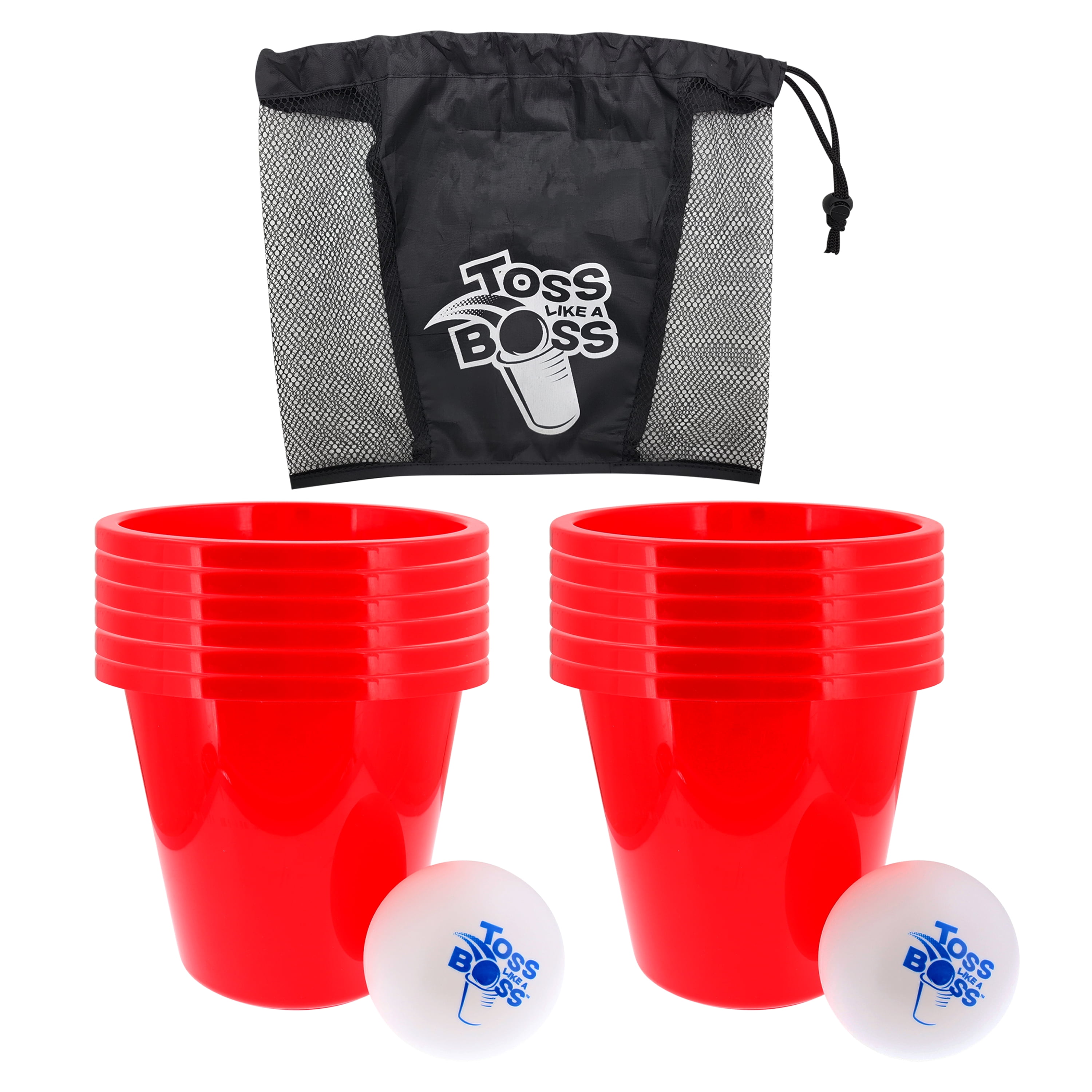 GRAB & GO Banzai Toss Like A Boss Outdoor Giant Pong Lawn Game with Drawstring Bag