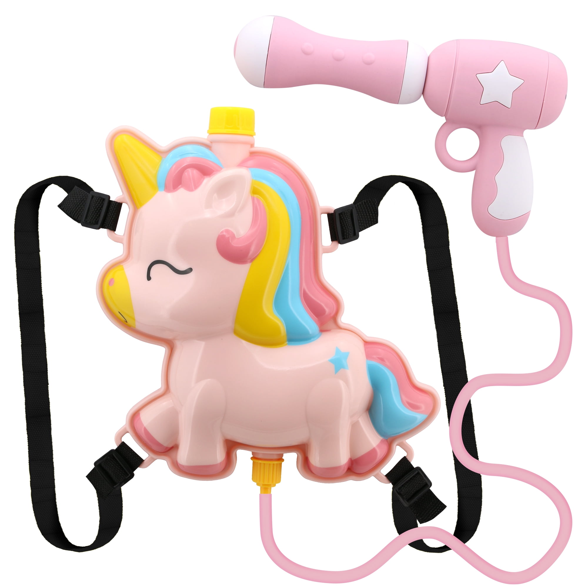 Water gun with water backpack outlet