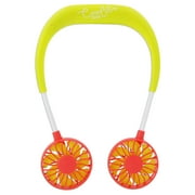 Banzai Wearable Red 3-Speed Neck Fan, Rechargeable USB, Ages 14 & up, Unisex