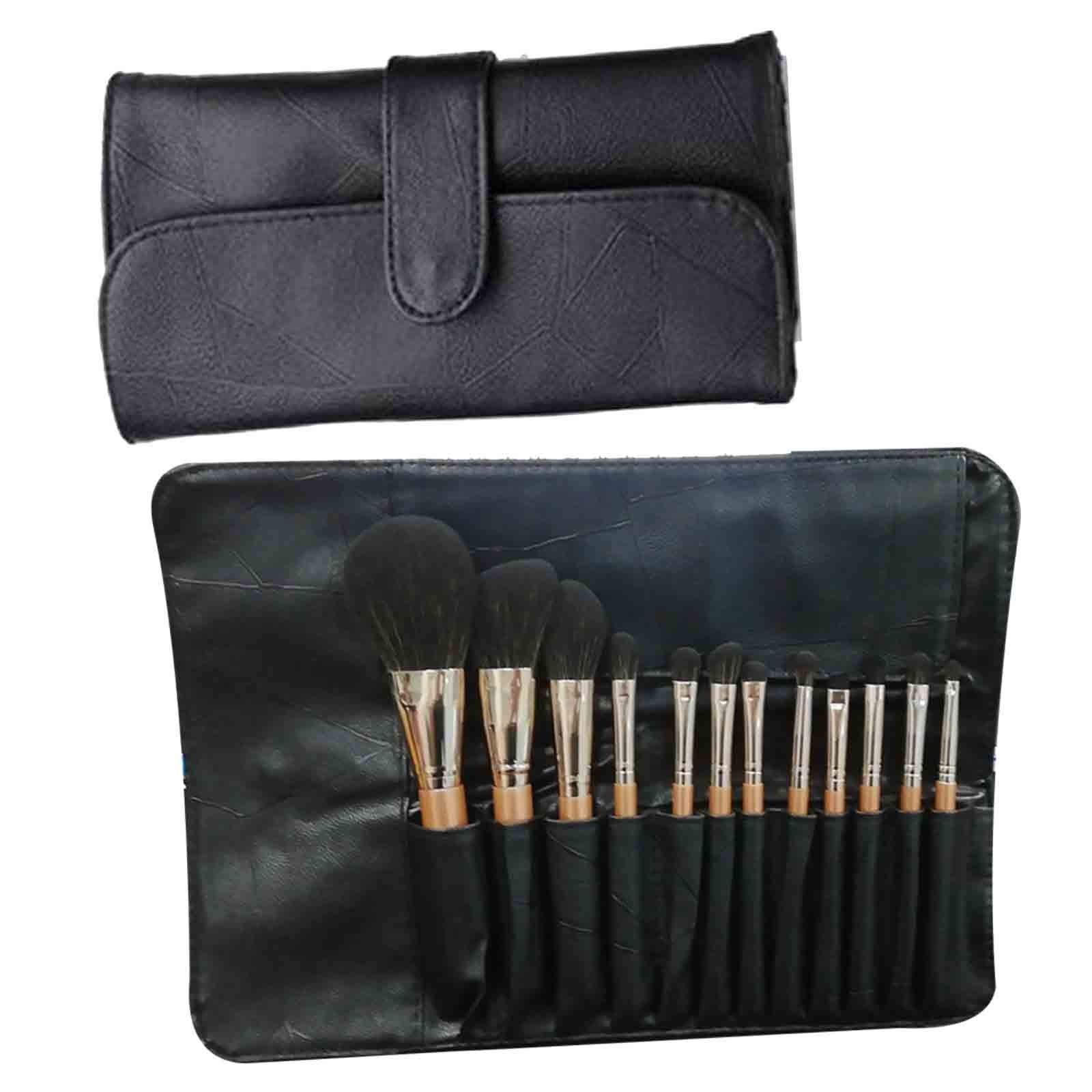 Banzch 12Slot Makeup Brush Roll Case Stylish Leather Brush Organizer