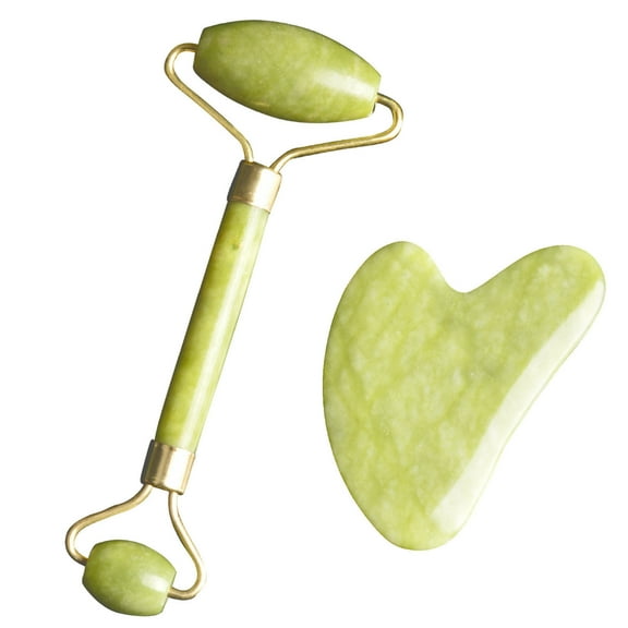 Banzch 2pc Natural Facial Beauty Massage Tool Jade Roller Face Thin Set,Mothers Day Gifts