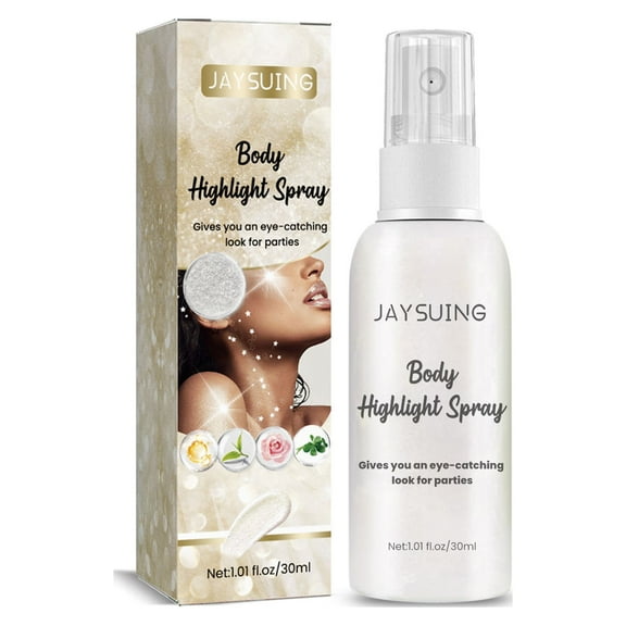 Banzch Body Highlight Spray(30ml) Body Glitter Spray,Quick Dry Face Liquid Glitter Gel ,Body Painted Stage Makeup Highlight,for Face Neck, Eyes, Dress Prom Party,Mothers Day Gifts