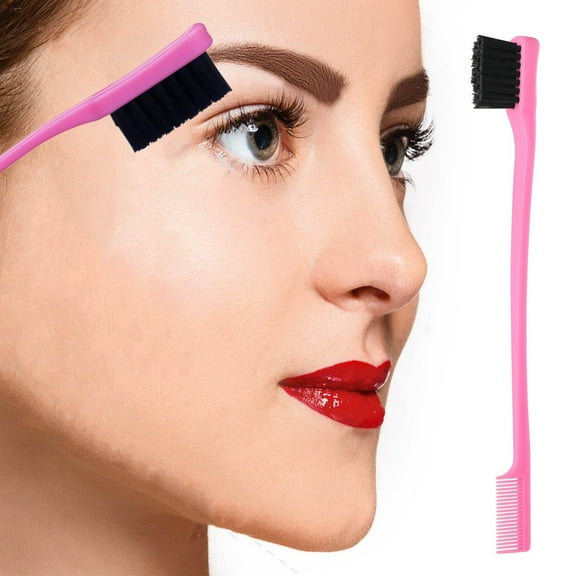 Banzch Edge Brush, Double-Ended Brow and Hair Styling Comb, Edge Control Brush for Slicking, Styling, and Shaping Baby Hair, Beard, and Eyebrows for All Hair Types