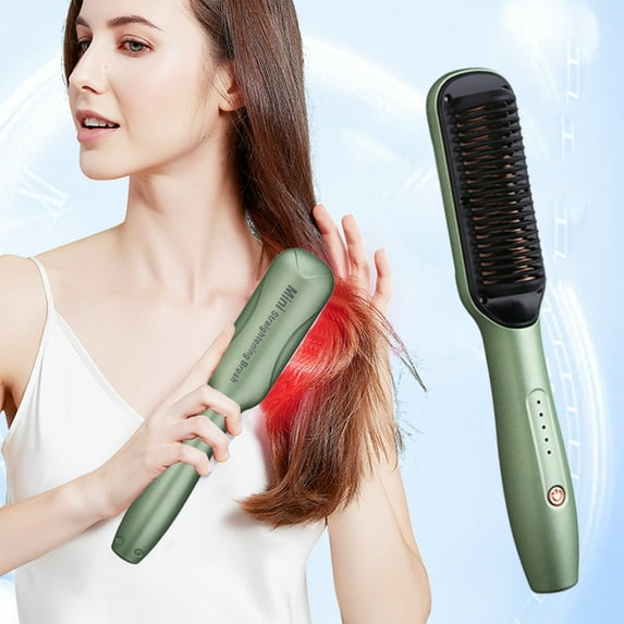 Banzch Hair Straightener Brush, Portable Straightening Brush With Negative Ion, Hot Comb Hair Straightener For Women, Lightweight,Mothers Day Gifts