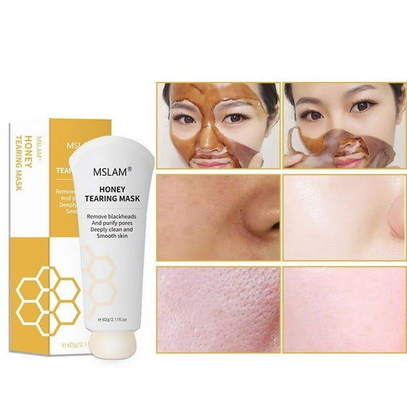 Banzch Honey Tearing Mask Peel Mask Dead Skin, Oil Control Blackhead Remover, Clean Pores,Deep Cleansing, Reduces Fine Lines＆ Wrinkles Great For All Skin 60ml,Mothers Day Gifts