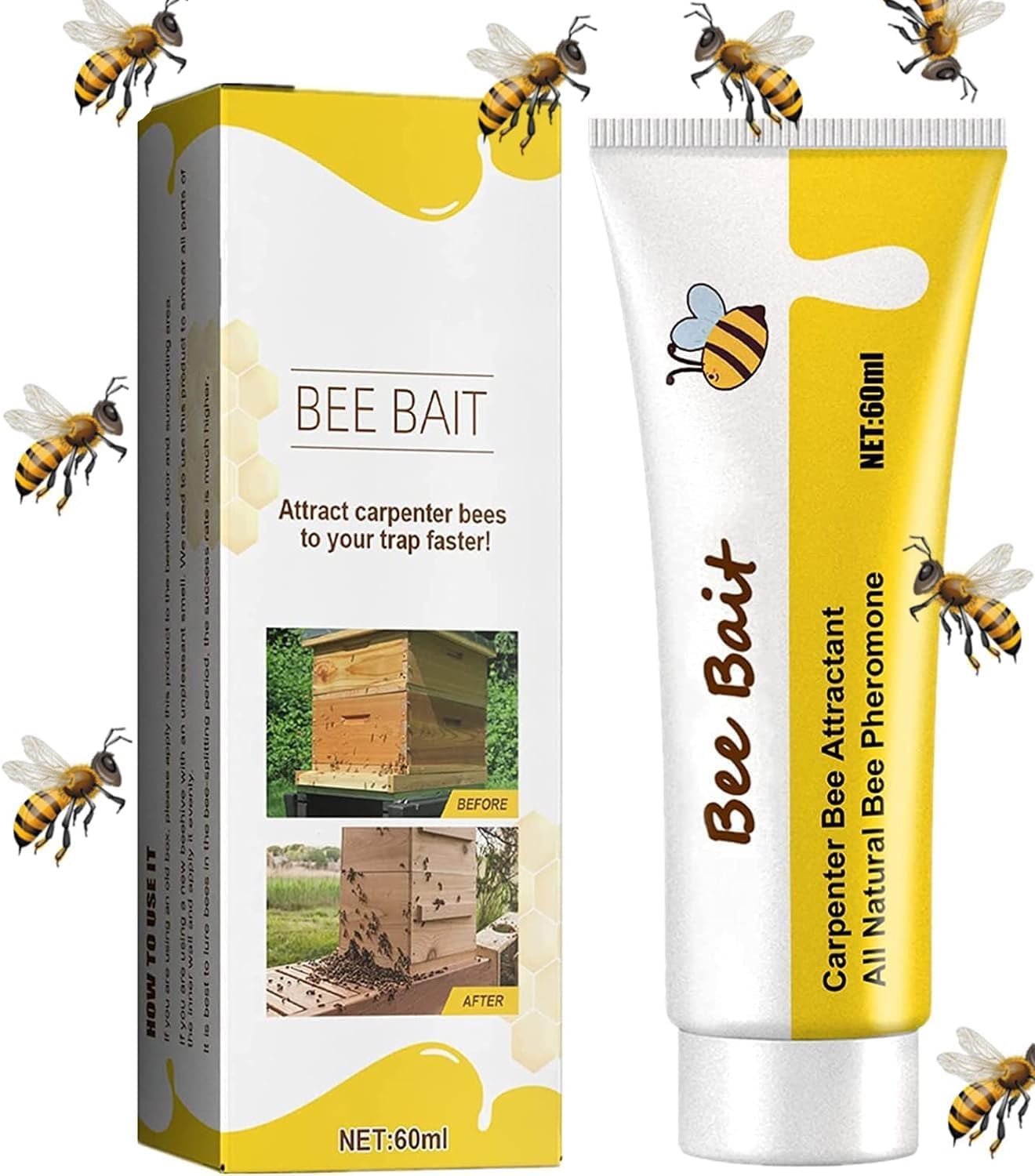 Banzch Outdoor Carpenter Bee Lure Bait, 60 ml