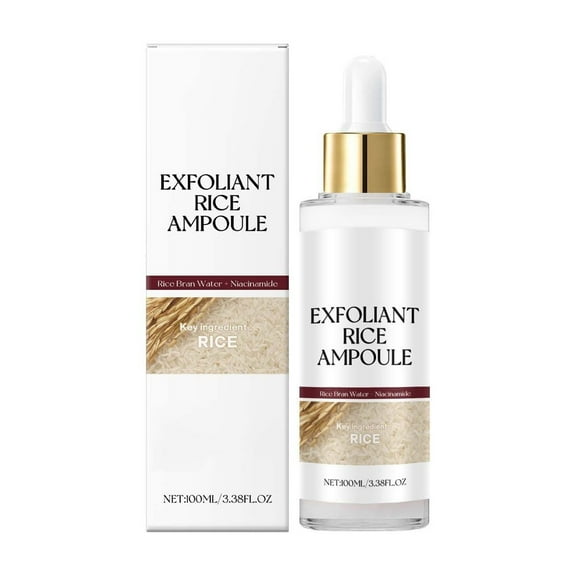 Banzch Rice Ampoule, White Rice Exfoliant, Moisturizing Peeling Solution, Face & Body Pore Minimizing Exfoliator, Gentle Brightening Ampoule 100ml