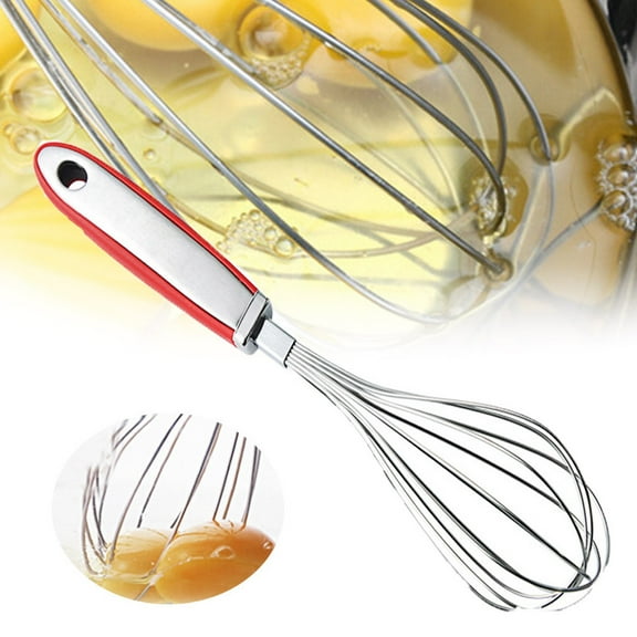 Banzch Whisk,Stainless Steel Manual 12 Inch Beater Stirrer Rubber Plastic Non-slip Handle