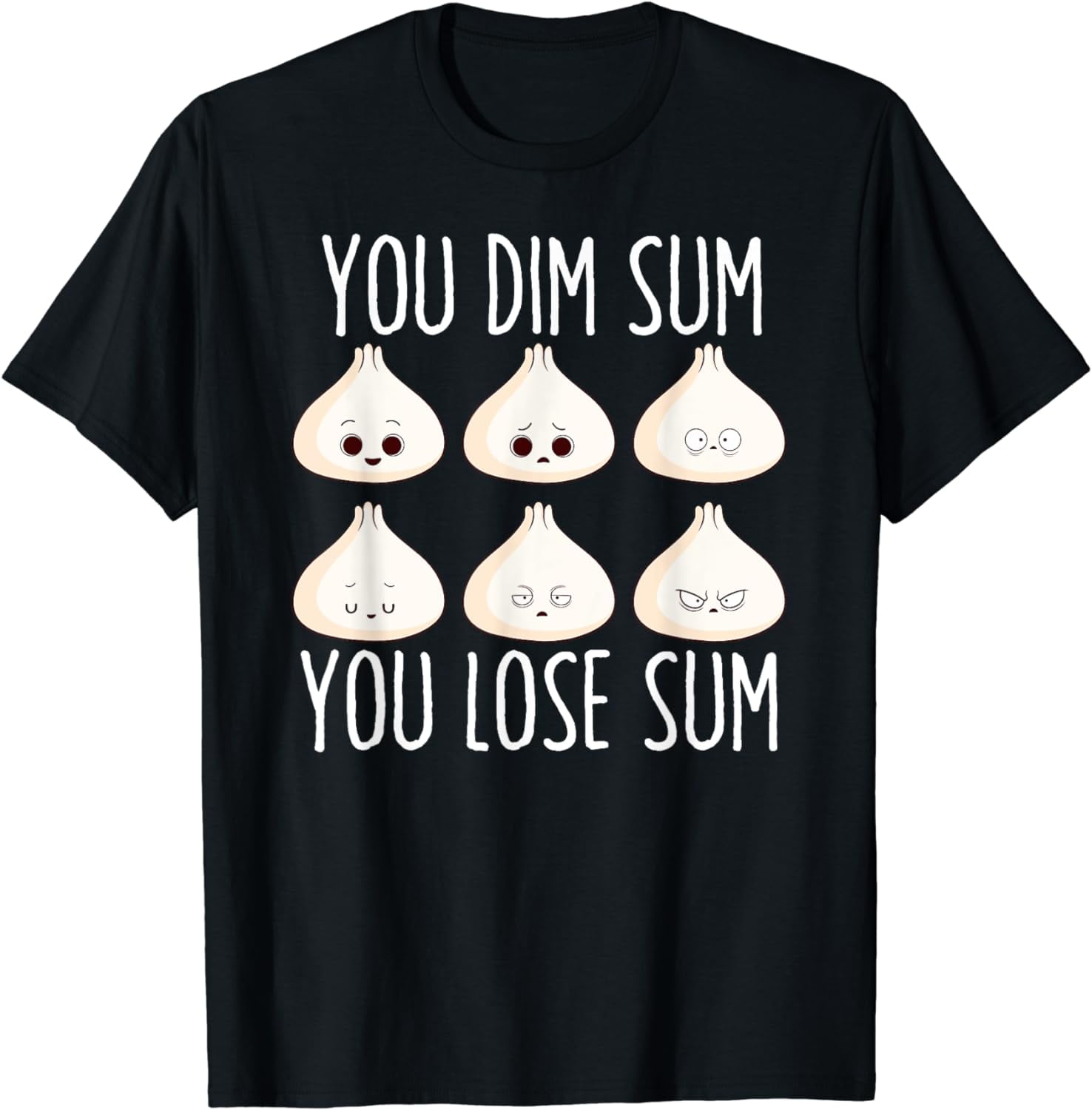 Bao Bun Funny Dim Sum Dumpling Potsticker Asian Food TShirt Black