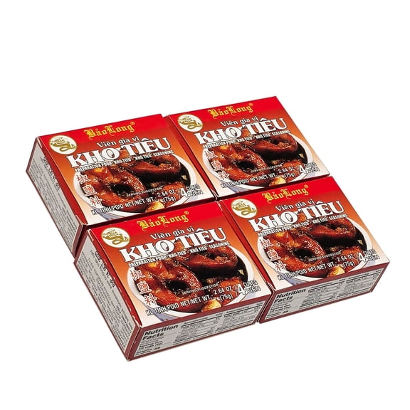 Bao Long KHO TIEU Spice Cubes, KHO TIEU Seasoning 4-ct | 4-Pack (16-Cubes)