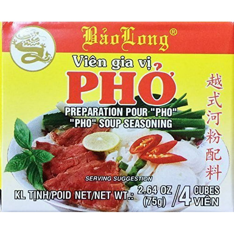 Bao Long Pho Beef Soup Pho Seasoning, 12 Packs (48 Cubes), EXPIRES  04-01-2024