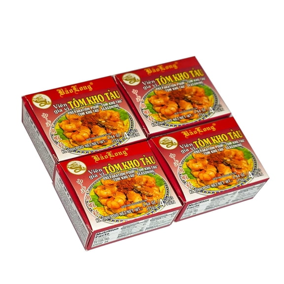 Bao Long TOM KHO TAU Seasoning Cube 4-ct | 4-Pack (16-Cubes)