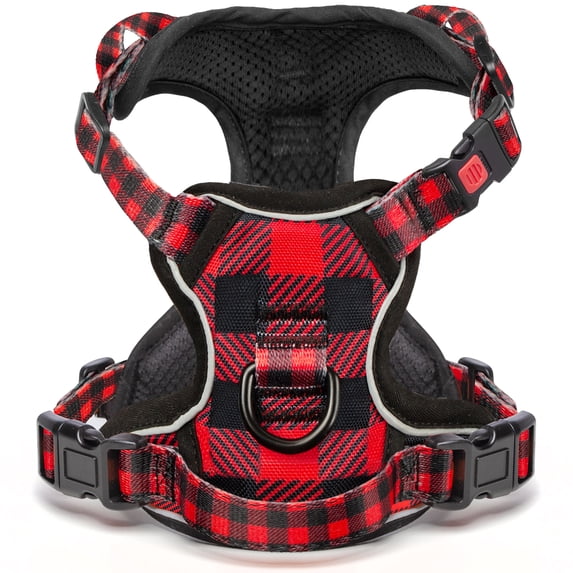 BaoCheng No Pull Vest Harness, Reflective Adjustable Soft Padded Pet Harness with Handle for Small to Large Dogs