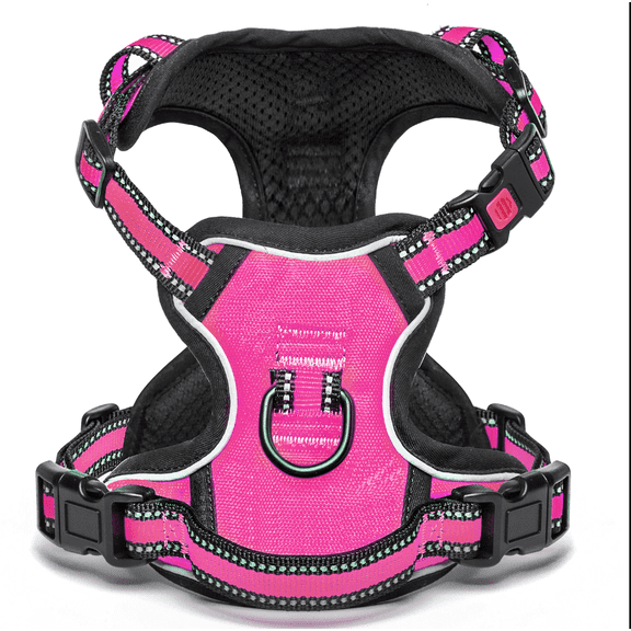 BaoCheng No Pull Vest Harness, Reflective Adjustable Soft Padded Pet Harness with Handle for Small to Large Dogs