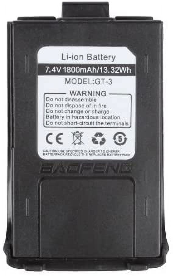 BaoFeng 7.4V 1800MAH Li-ion Battery for GT-3 Black
