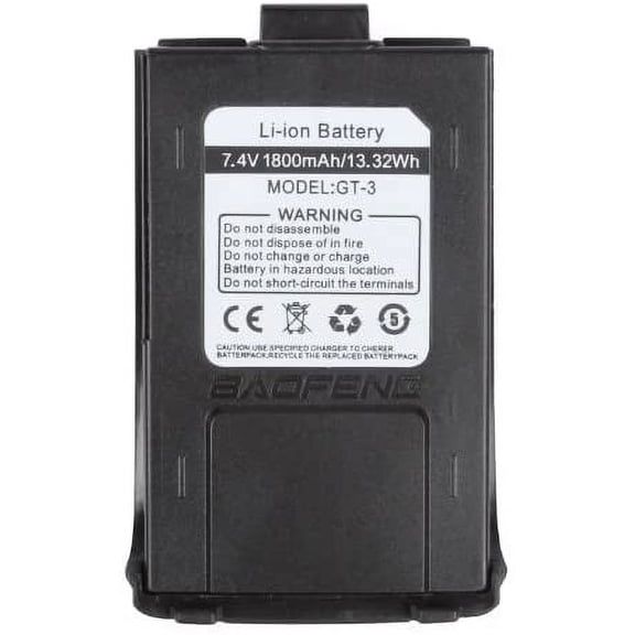BaoFeng 7.4V 1800MAH Li-ion Battery for GT-3 Black