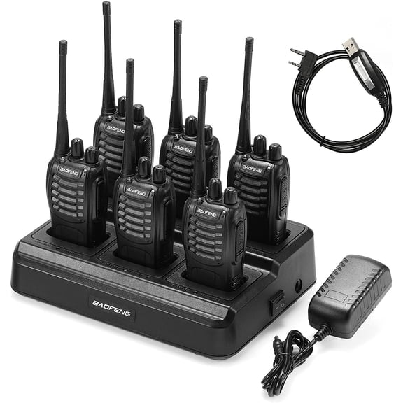 BaoFeng Tech 16-Channel 3W Two Way Radio with Full Accessories, BF-888S, Black, 6 Pack