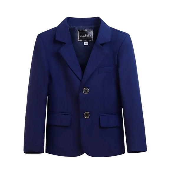 BaoFuBaoMei Blazers for Boys Girls Solid Color Long Sleeve Jacket Button Slim Collared Fall Clothes for Wedding Ring Bearer Formal Event