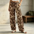 thumbnail image 1 of BaoFuBaoMei Camo Cargo Pants for Women Plus Size Wide Leg Drawstring High Waisted Trousers with Pockets Bottoms Hiking Streetwear, 1 of 7