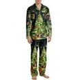 thumbnail image 1 of BaoFuBaoMei Christmas Pajamas Men Big and Tall Button up Lounge Sets Long Sleeve Pants Sleepwear Sets Christmas Tree Printed Soft Loungewear, 1 of 2