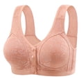 thumbnail image 1 of BaoFuBaoMei Front Snap Bras for Women Plus Size Lift Wireless Bra Side Support Push up Brassiere Jacquard Everyday Bralette, 1 of 8