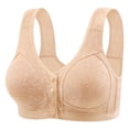 thumbnail image 1 of BaoFuBaoMei Front Snap Bras for Women Plus Size Lift Wireless Bra Side Support Push up Brassiere Jacquard Everyday Bralette, 1 of 8
