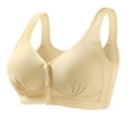 thumbnail image 1 of BaoFuBaoMei Front Snap Bras for Women Plus Size Ribbed Wireless Bra Molded Cup Shaping Brassiere Push up Breathable Bralette, 1 of 5