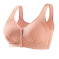 thumbnail image 1 of BaoFuBaoMei Front Snap Bras for Women Plus Size Ribbed Wireless Bra Molded Cup Shaping Brassiere Push up Breathable Bralette, 1 of 9
