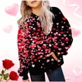 thumbnail image 1 of BaoFuBaoMei Hoodies for Boys Girls Valentines Heart Long Cuffed Sleeve Sweatshirt Tops with Pockets Loose Hooded Fall Clothing for School Party Classroom Celebration, 1 of 6