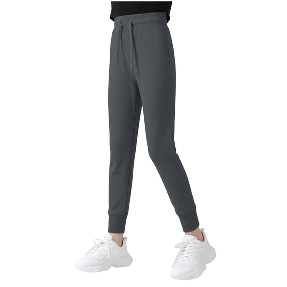 BaoFuBaoMei Joggers for Girls Solid Casual Leggings Drawstring Elastic Waist Comfortable Everyday Pants Outdoor Summer Trousers