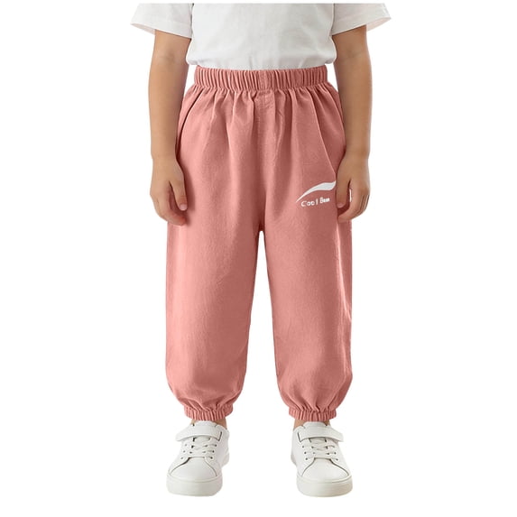 BaoFuBaoMei Joggers for Girls Solid Soft Pants High Elastic Waist Loose Everyday Pants Outdoor Casual Trousers