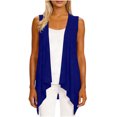thumbnail image 1 of BaoFuBaoMei Knit Cardigans for Women Plus Sizes Lightweight Open Front Sleeveless Cardigan Drape Hem Solid Flowy Tops, 1 of 6