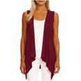 thumbnail image 1 of BaoFuBaoMei Knit Cardigans for Women Plus Sizes Lightweight Open Front Sleeveless Cardigan Drape Hem Solid Flowy Tops, 1 of 6
