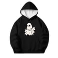 thumbnail image 1 of BaoFuBaoMei Lightweight Hoodie Boys Girls Halloween Ghost Long Cuffed Sleeve Sweatshirt Tops with Pockets Fleece Lined Loose Hooded Fall Clothing for Daily Wear School Party Classroom Celebration, 1 of 8