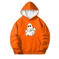 thumbnail image 1 of BaoFuBaoMei Lightweight Hoodie Boys Girls Halloween Ghost Long Cuffed Sleeve Sweatshirt Tops with Pockets Fleece Lined Loose Hooded Fall Clothing for Daily Wear School Party Classroom Celebration, 1 of 8