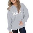thumbnail image 1 of BaoFuBaoMei Lightweight Hoodies for Boys Girls Valentines Graphic Long Cuffed Sleeve Sweatshirt Tops Fleece Lined Loose Hooded Fall Outfits for School Party Classroom Celebration, 1 of 5