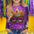 thumbnail image 1 of BaoFuBaoMei Long Sleeve Shirts for Boys Girls Mardi Gras Masks Pullover Tops Slim Crew Neck Fall Outfits for Mardi Gras Party Carnival Party, 1 of 5
