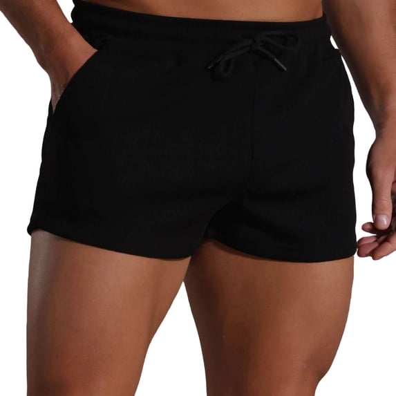 BaoFuBaoMei Mens 2 Inch Inseam Shorts Big and Tall Solid Drawstring Workout Shorts Summer Casual Shorts